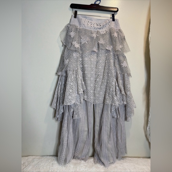 Free People FP ONE Florence Tiered Ruffles Fairy Lace  Ethereal Pants XS - Picture 4 of 8